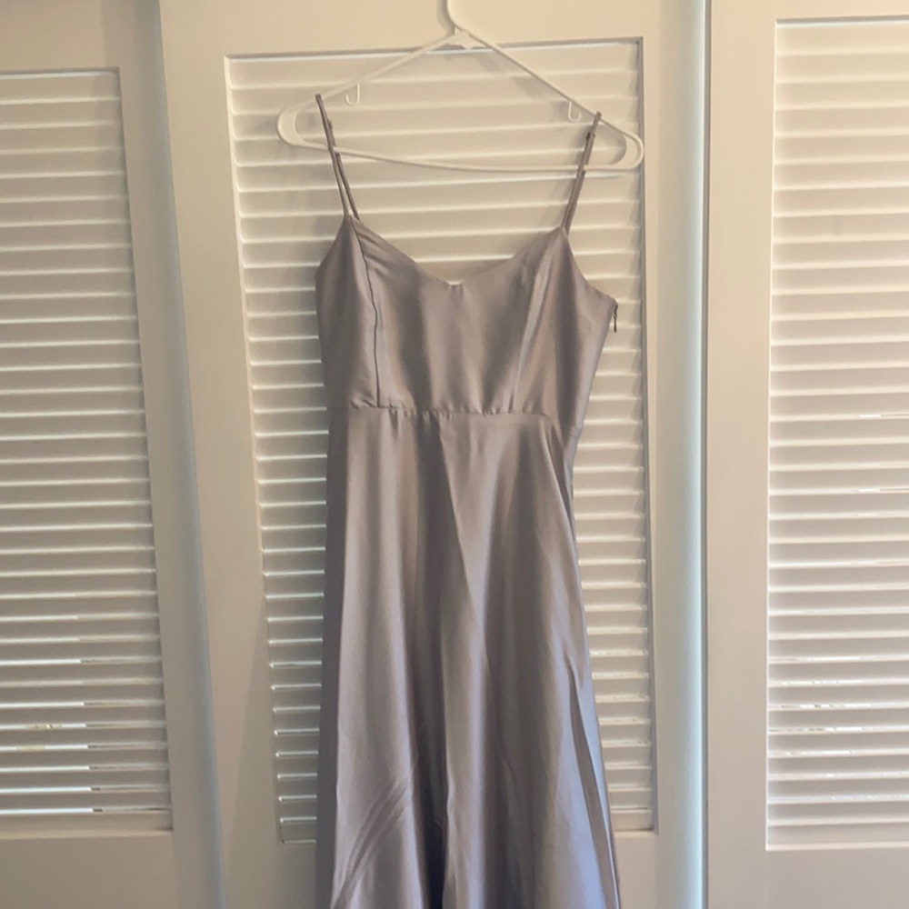 Silver Satin Show Me Your Mumu Faith Maxi Dress